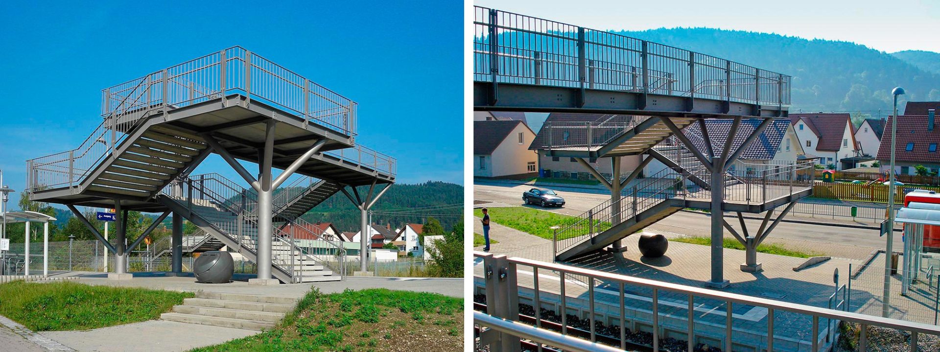 Ingenieurbauwerke - Fußgängersteg über die Bahn am Bahnhof Mühlheim a.D.